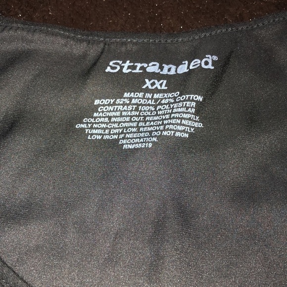 Stranded black XXL LOVE top cotton tie front w/ silk back - Picture 5 of 5